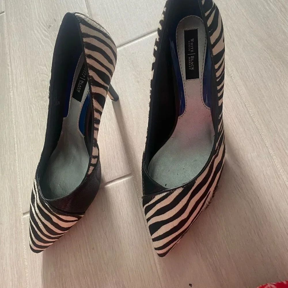 White House Black Market Zebra Size 8 Heels